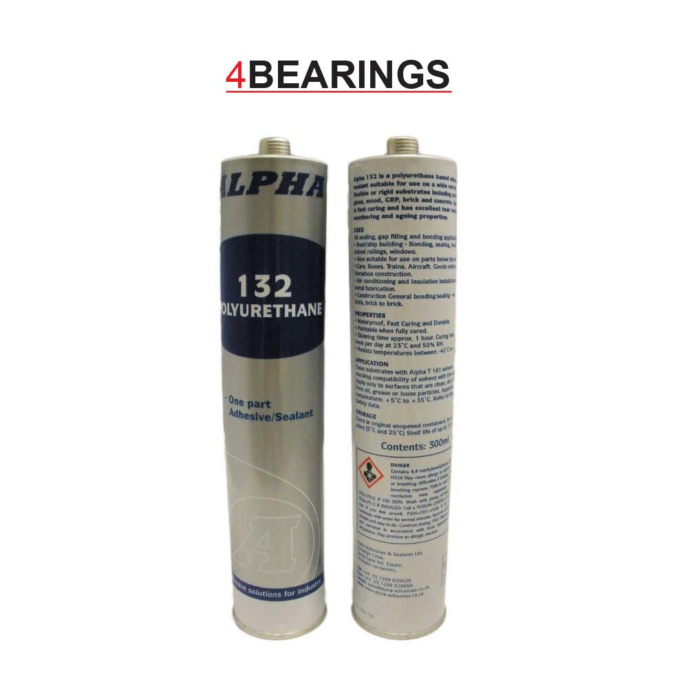 ALPHA 132 POLYURETHANE SEALANT ADHESIVE 310ML MARINE MASTIC (Black) 4bearings.co.uk